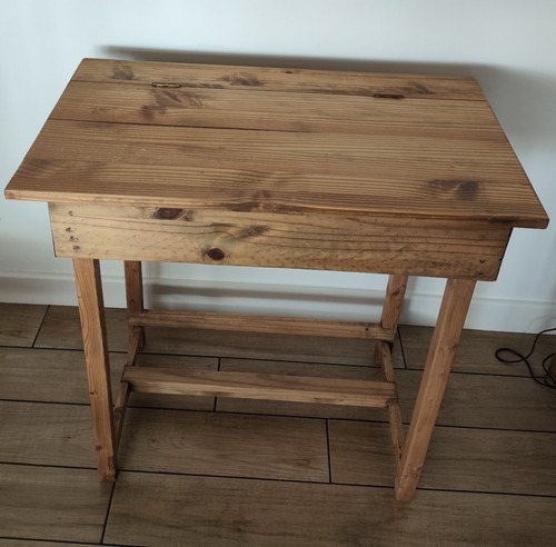 Handmade lift top school desk - top,