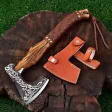 Handmade Steel VIKING AXE Axe High Carbon Steel with Sheath Viking Engrave