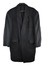 BROOK TAVERNER Black Long Coat size Eu 48 R Mens Wool And Cashmere Overcoat