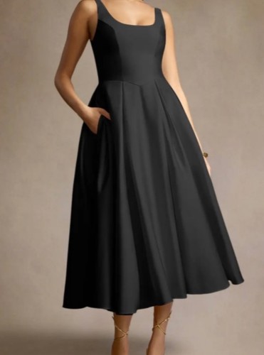 Olivia black pleated midi - pleated,