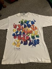 Vintage Clown Fish Art Nature Single Stitch T-Shirt Made In USA Large 