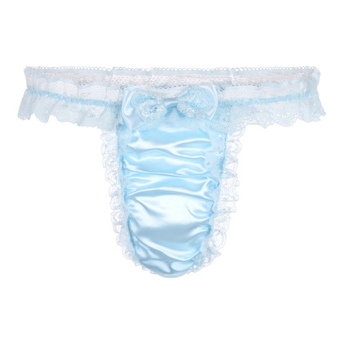 Satin frilly sissy - satin, thong