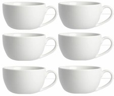 6 Large Cappuccino Cups White