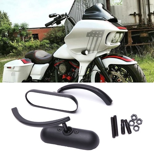 Black motorcycle oval mirrors - motorcycle,