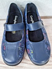 Cosyfeet Wide Fit Shoes Extra Roomy Ladies (Size 4 UK) Navy &Floral