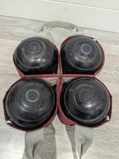 4 X THOMAS TAYLOR GLASGOW LAWN BOWLS SIZE 3 WITH CARRIER 