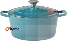 APS 5 Stars Casserole Pot with Lid Cast Iron Suitable Cooker Turquoise