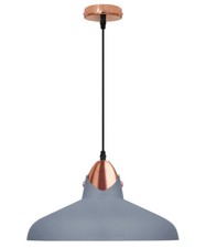Retro Vintage Industrial Grey Metal Hanging Ceiling Pendant Light Shade M0210
