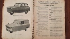Reliant Regal MK III 1V V V1 & Van Factory Workshop Manual