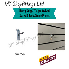 2Inch/5cm TRIPLE WELDED SINGLE PRONG HOOK SLATWALL HOOKS ACCESSORY SHOP DISPLAY