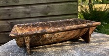 Small Vintage Cast Iron Trough Garden Planter approx length 22cm