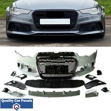Front Bumper Full Body Kit RS6 Look Audi A6 S6 2011-2014 With PDC & Washer Holes