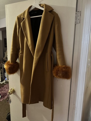 Zara coat fur camel size - fur,