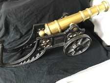 Cast iron and brass cannon 20th Century ornament