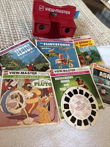 Vintage view master red reels - view,