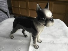 Black and white dog figurine