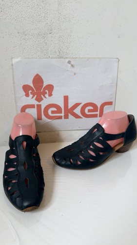Rieker heels black leather - heels,