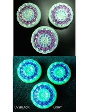 3 Czech VASELINE Glass LACY Buttons #P464 - 27 mm or 1" - WOW!!!!!!!!!!!!!!!