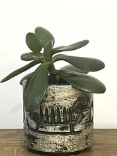 Vintage 1960s studio pottery Arol Holden Norway brushpot viking brutalist 3”