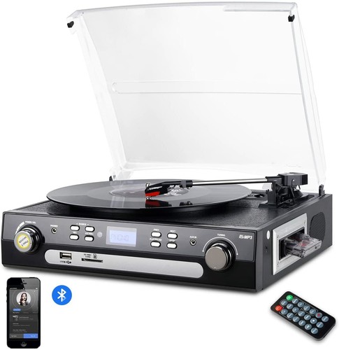 Bluetooth record player with - record,