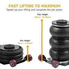 Triple Bag Air Jack 3 Ton 6600lb Pneumatic Jack Car SUV Lift High Lifting Height