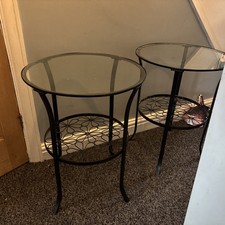 Black Metal Round Side Table