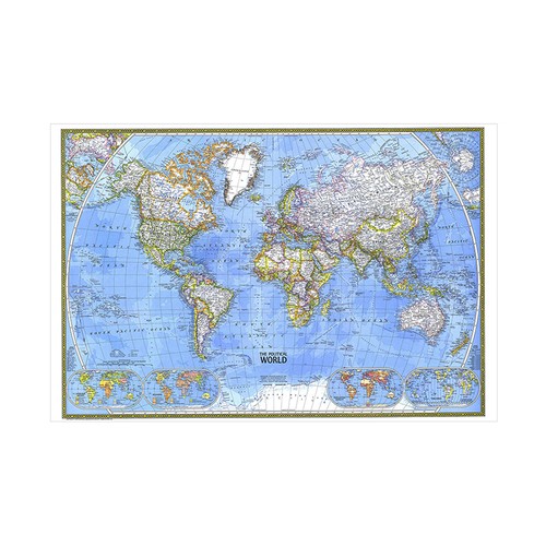Political world map canvas - political,