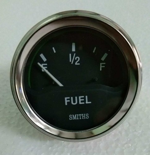 Smiths fuel gauge - black, chrome