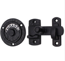 Bathroom Indicator Bolt Cubicle Vacant Engaged Lock Black Antique