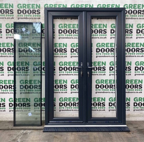 French doors anthracite grey - doors,