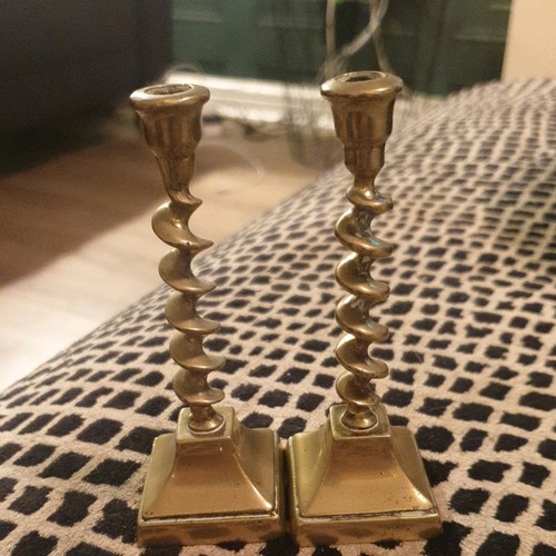 Old vintage brass candle stick - brass,