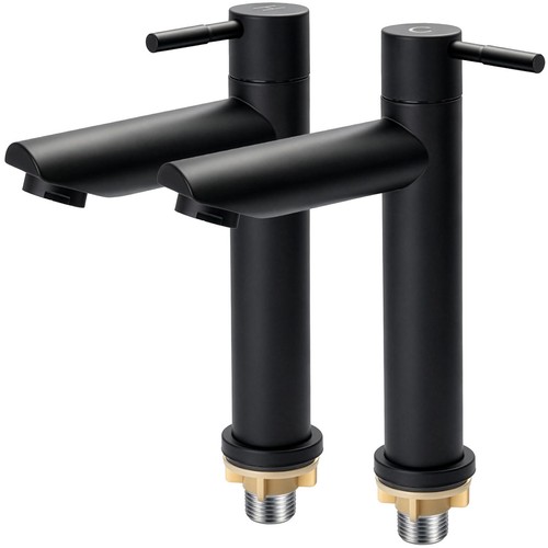 Black basin pillar - black, pair