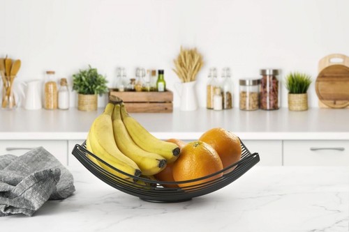 Metal fruit bowl balck