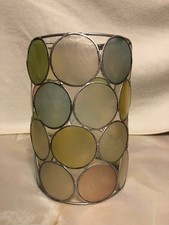 Vintage Cylindrical Capiz Lamp