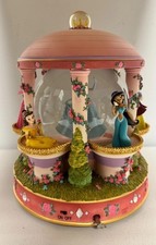 VTG Disney Princess Musical Snow Globe Light Up Figurine Cinderella Belle Ariel