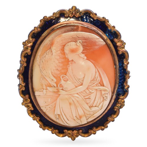Antique yellow gold shell - gold,