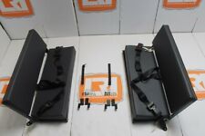 PAIR grey vinyl bench seat + lap belts Fits Land Rover Defender 90/110 Series...