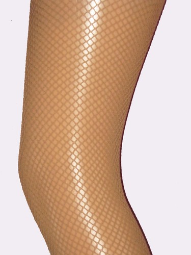 Natural tan fishnet tights - tan,