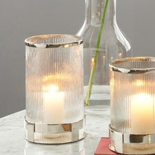 Ribbed Clear Glass Hurricane