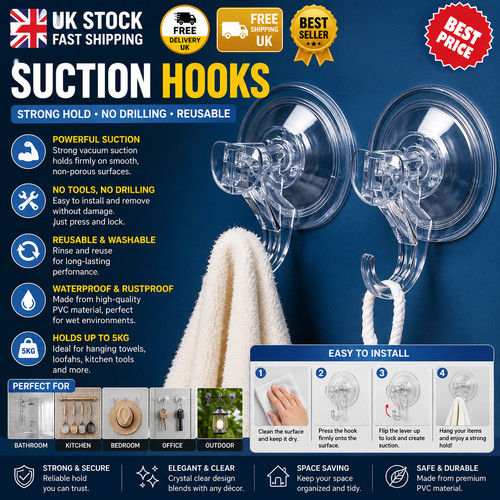 Suction hooks large wall - suction,