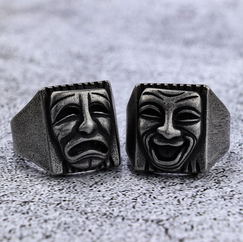 Vintage face mens rings biker - face,