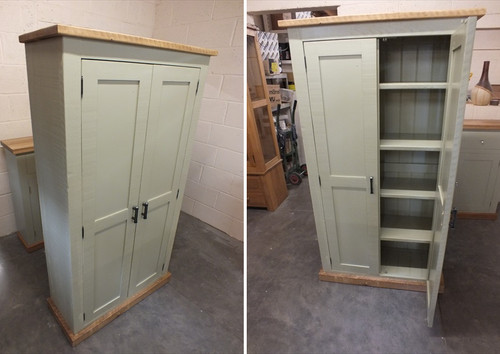Shabby painted linen cupboard - linen,