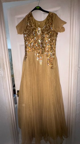 Ladies gold gown with stones - ladies,