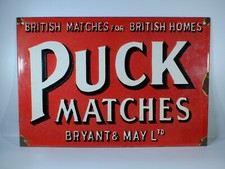 Vintage Puck Matches Enamel