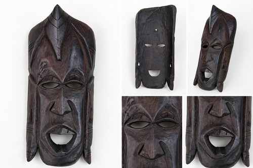 Hand carved wooden tribal - carved,
