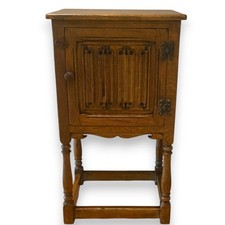Antique Solid Oak Old Charm Style Cupboard Bedside or Lamp Table Nightstand