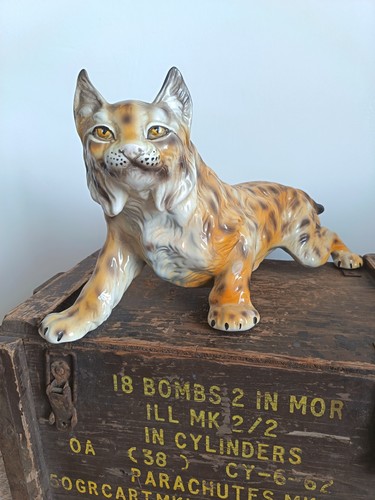 Vintage ceramic lynx wild bob - ceramic,
