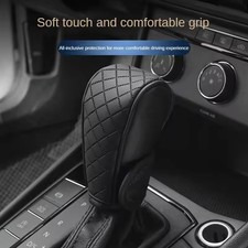 Universal Leather Gear Shift Knob Cover Handbrake Protector Anti-Slip Black