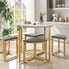 Dining Table and Chairs Set of 4 Kitchen Dining Table Combination Space-Saving