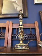 Vintage Kashmiri Table Lamp Papier Mache Light Antique Mid 20th Century Indian